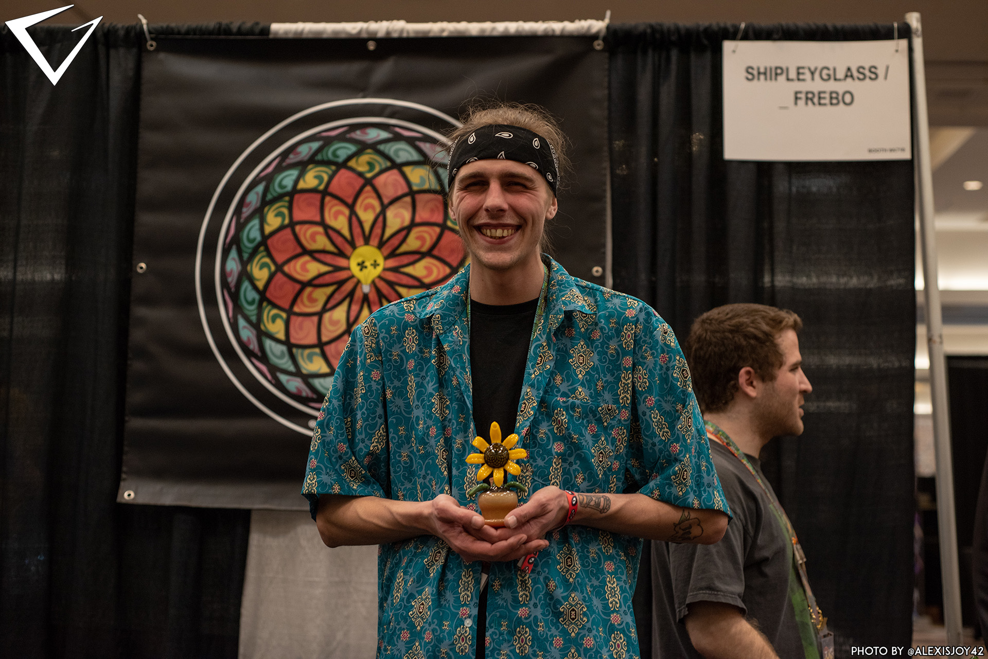 Glass Artist Showing Glass At Booth