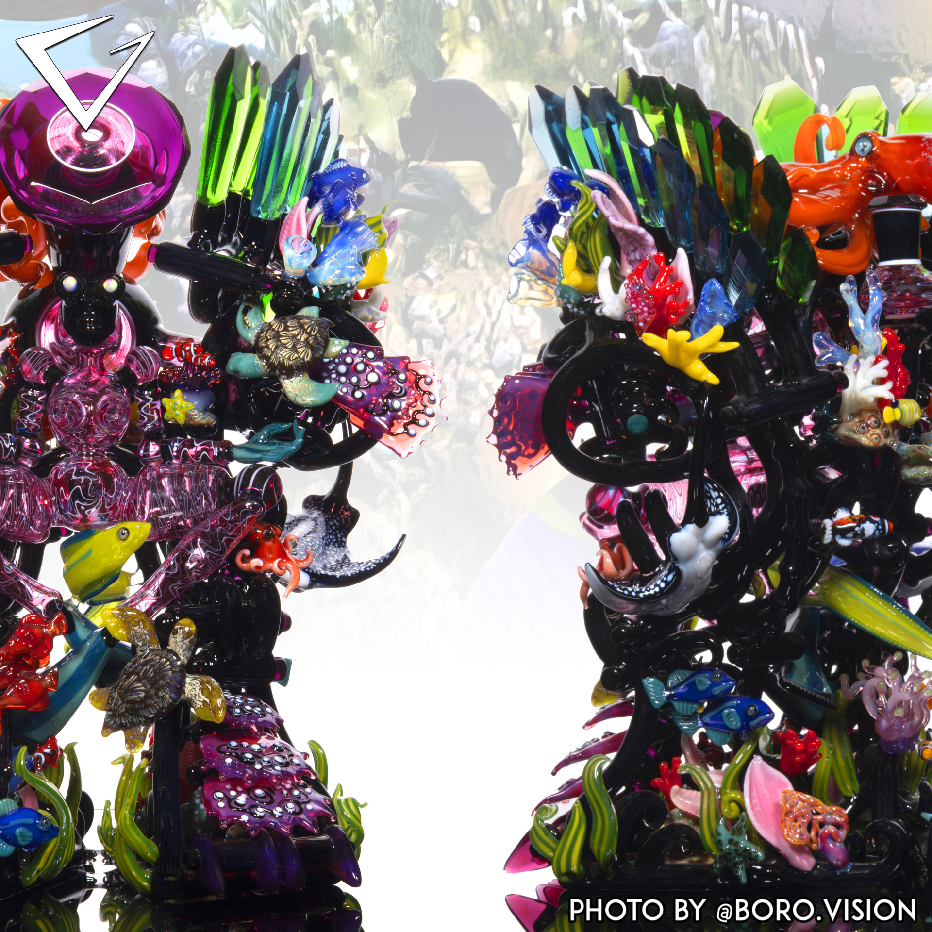 Banjo and Joe Peters Glass Piece